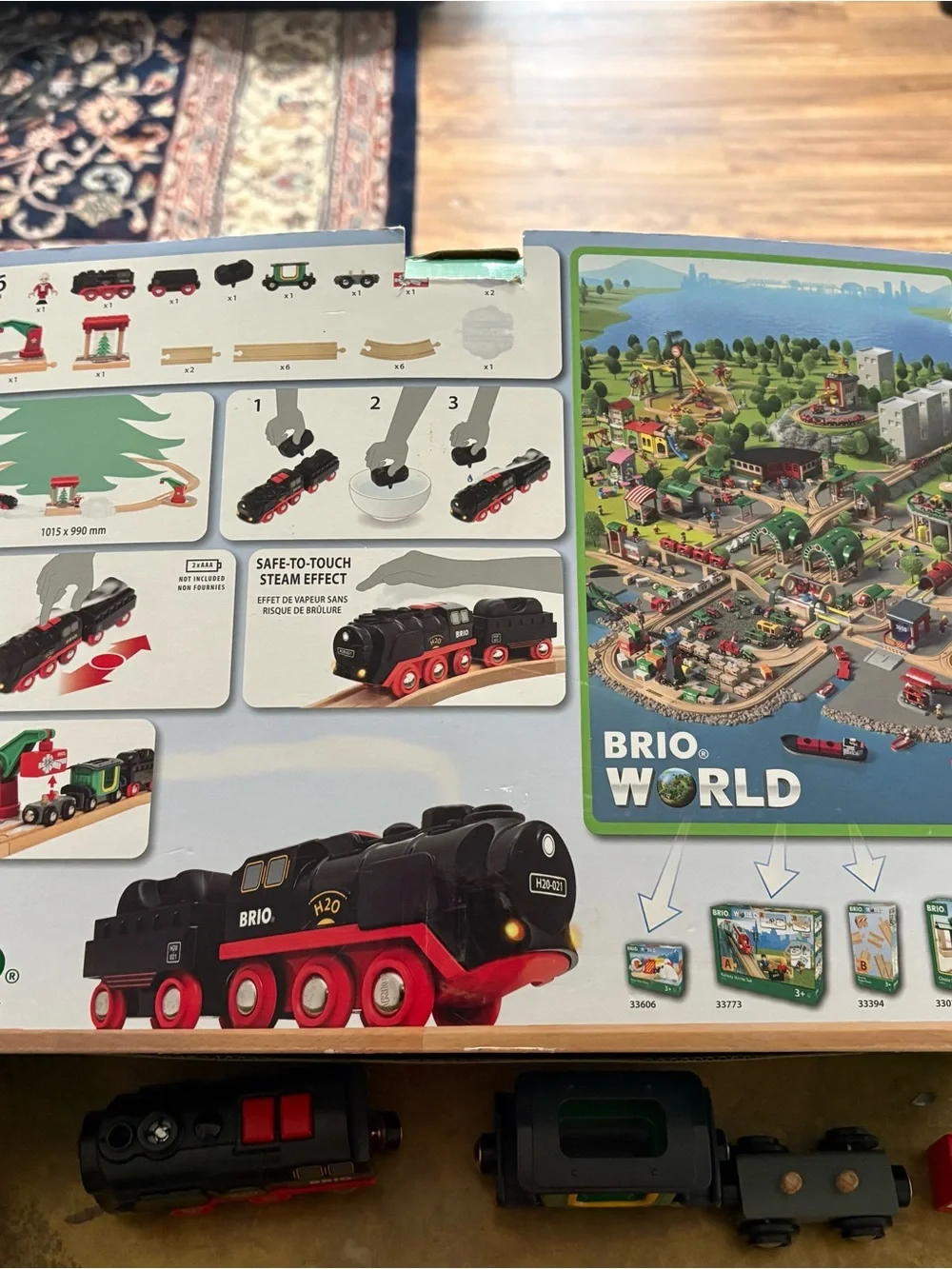 BRIO World 36014 Christmas Steaming Train Set Wood Track Incomplete W/ Box